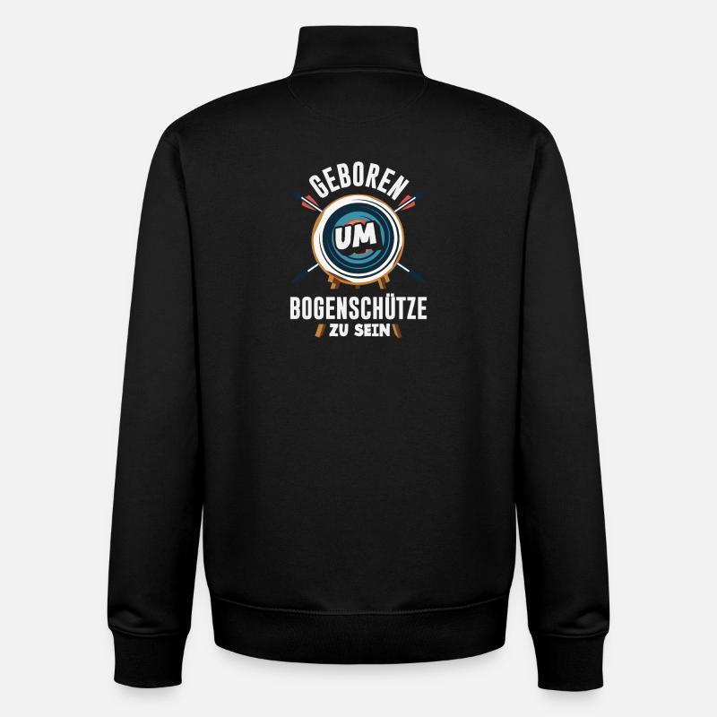 I go archery - Unisex Organic Zip Sweatshirt by Stanley/Stella - black