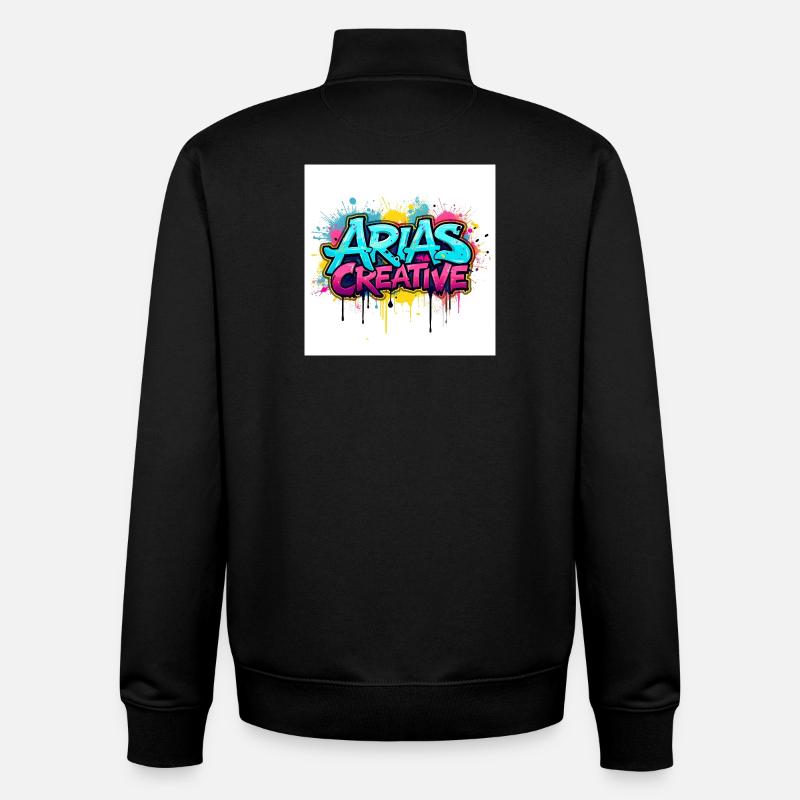 Aris Creative Graffiti Logo - Sweat zippé unisexe en coton bio Stanley/Stella - noir