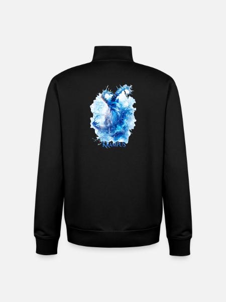 Krampus Eisblau – Mystisches Wintermotiv Folklore - Unisex Organic Zip Sweatshirt by Stanley/Stella - black
