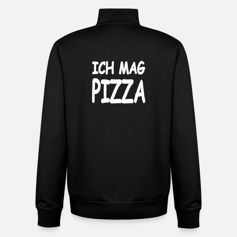 Pizza - Sweat zippé unisexe en coton bio Stanley/Stella - noir