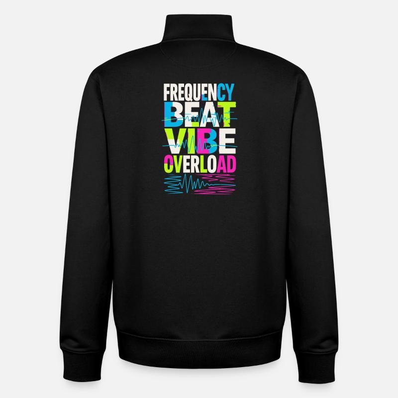 Frequency Beat Vibe Overload Design - Unisex Organic Zip Sweatshirt by Stanley/Stella - black