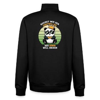 Gaming Hands me the controller gaming - Unisex Organic Zip Sweatshirt by Stanley/Stella - black - Back - AI Model Male 185 light (185cm)
