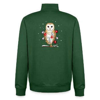 Weihnachtseule mit Lichterkette - Unisex Organic Zip Sweatshirt von Stanley/Stella - Flaschengrün - Hinten - AI Model Male 185 dark (185cm)