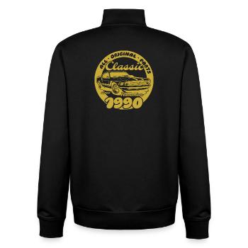 35th Birthday - Classic Musclecar 11/1990 - Unisex Organic Zip Sweatshirt by Stanley/Stella - black - Back - AI Model Male 185 light (185cm)