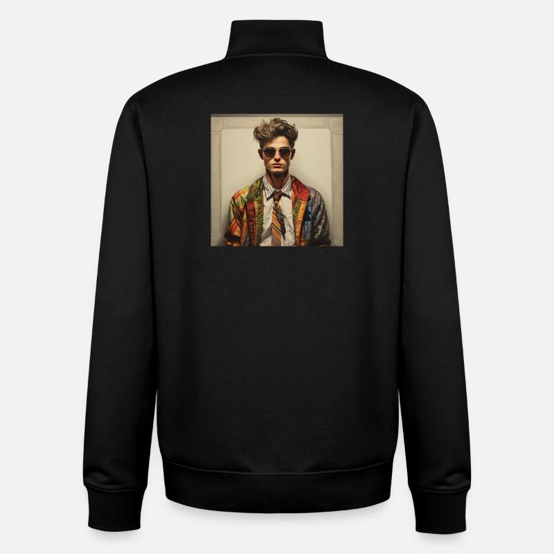 Patchwork Rebel Jacket - Unisex Organic Zip Sweatshirt by Stanley/Stella - black