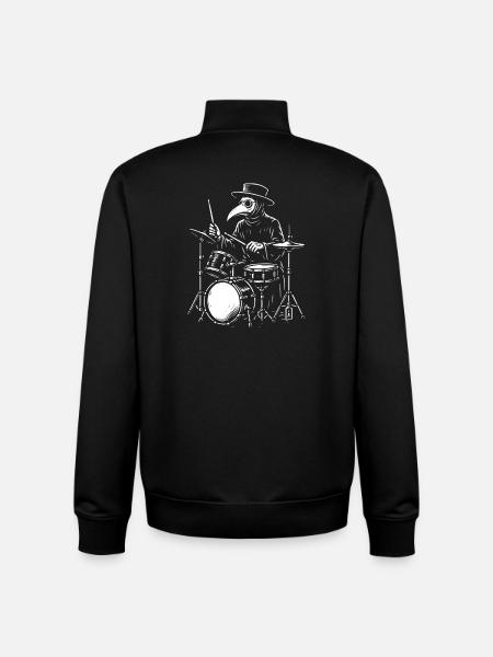 Plague Doctor Drummer Band Tee - Unisex Organic Zip Sweatshirt by Stanley/Stella - black