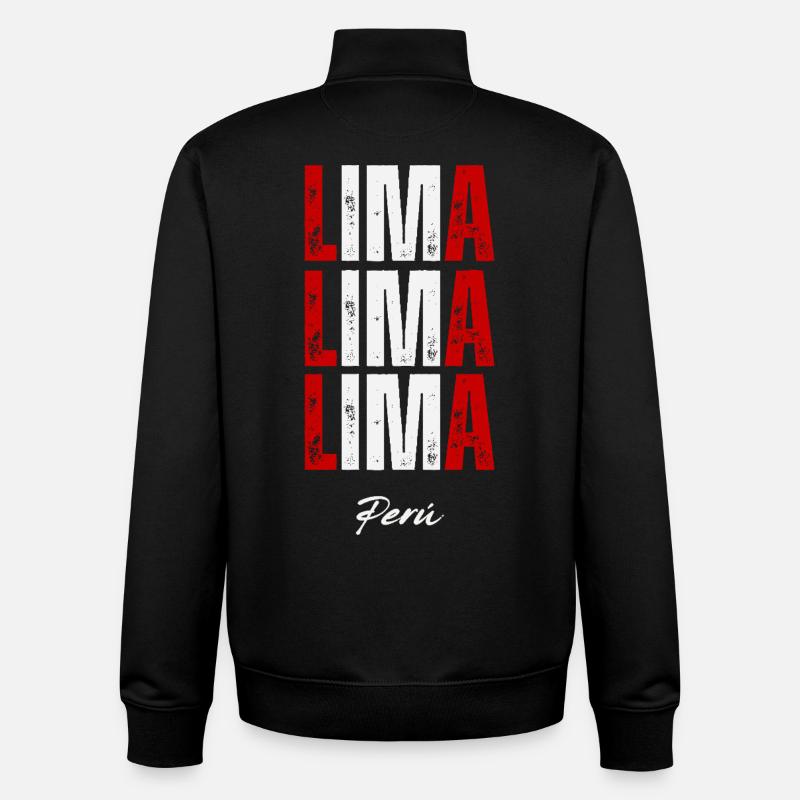 Lima Peru, Peruvian pride - Unisex Organic Zip Sweatshirt by Stanley/Stella - black