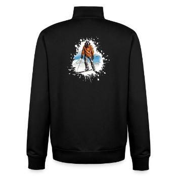 Great Dane Hund Ski Skifahren Sport - Unisex Organic Zip Sweatshirt von Stanley/Stella - Schwarz - Hinten - AI Model Male 185 light (185cm)