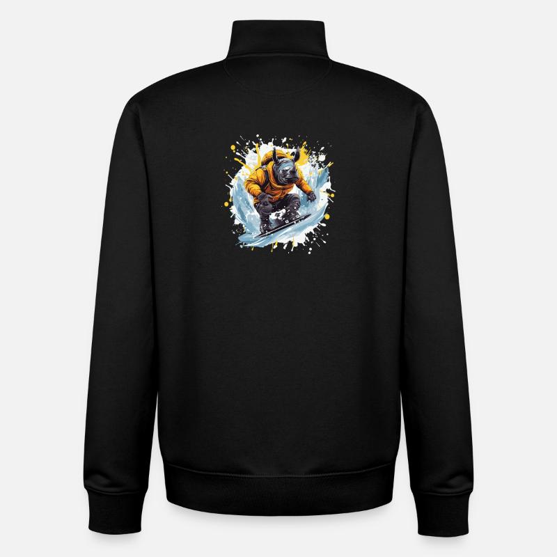 Nashorn Snowboard - Unisex Organic Zip Sweatshirt von Stanley/Stella - Schwarz