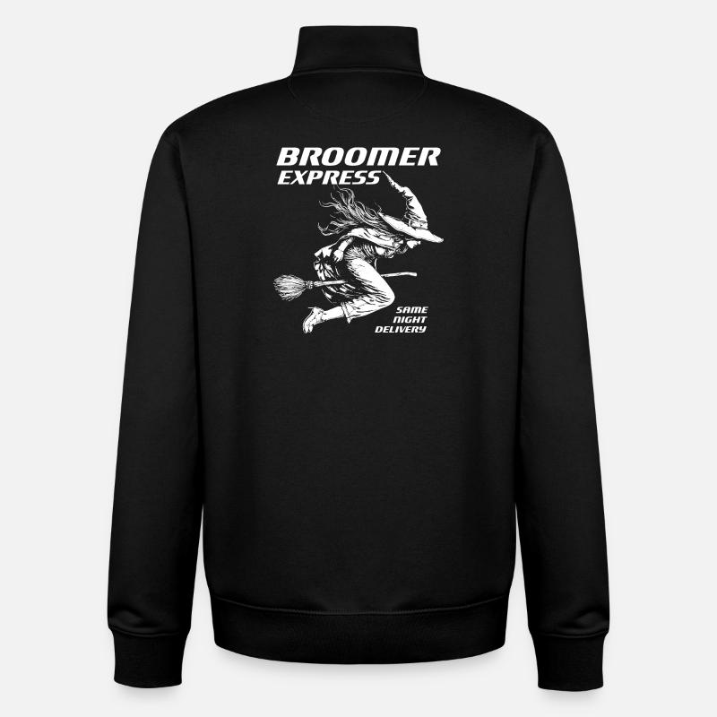Sorcière Express White Design - Sweat zippé unisexe en coton bio Stanley/Stella - noir