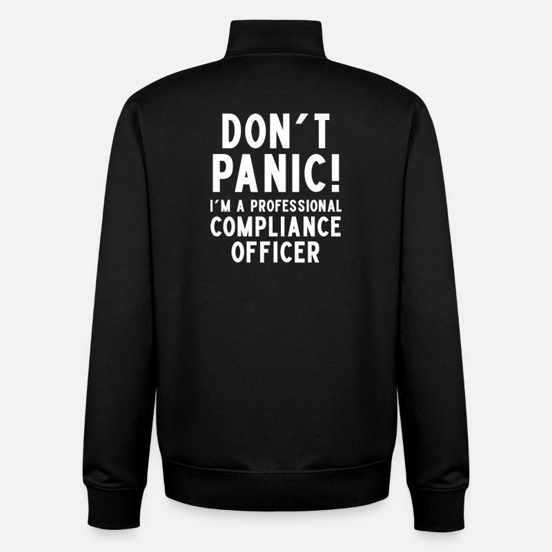 Humour bureau Compliance Officer pro - Sweat zippé unisexe en coton bio Stanley/Stella - noir