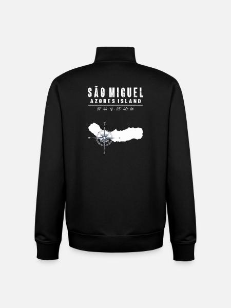 São Miguel Azores Compass Retro - Unisex Organic Zip Sweatshirt by Stanley/Stella - black