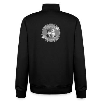 Maman chat – L’amour dans chaque ronronnement - Sweat zippé unisexe en coton bio Stanley/Stella - noir - Dos - AI Model Male 185 light (185cm)
