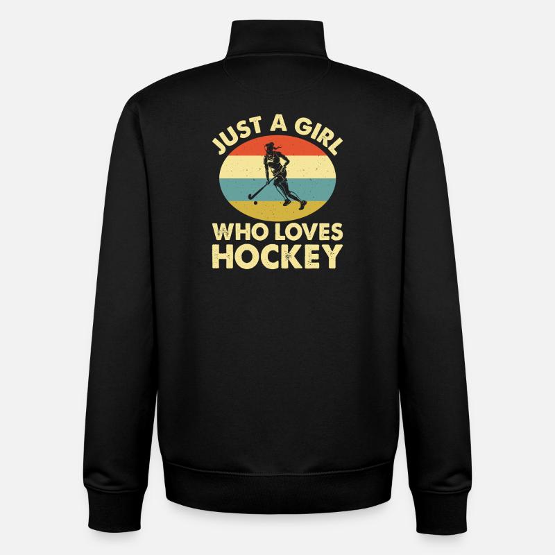 Hockey Eishockey Eishockeyspieler Geschenk - Unisex Organic Zip Sweatshirt von Stanley/Stella - Schwarz