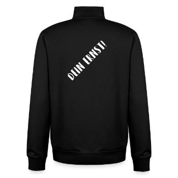 Dein Ernst Diagonal Typo - Unisex Organic Zip Sweatshirt von Stanley/Stella - Schwarz - Hinten - AI Model Male 185 light (185cm)