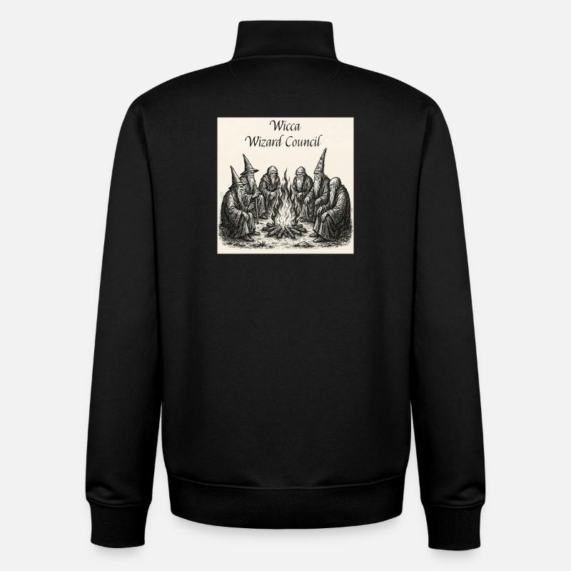 Wicca Wizard Council - Unisex Organic Zip Sweatshirt by Stanley/Stella - black