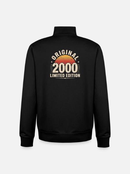 Sunset Retro 2000 Édition Limitée - Sweat zippé unisexe en coton bio Stanley/Stella - noir