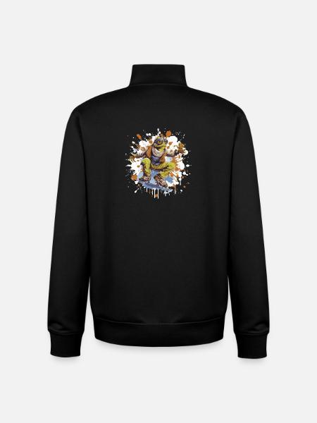 Frog Snowboard - Unisex Organic Zip Sweatshirt by Stanley/Stella - black