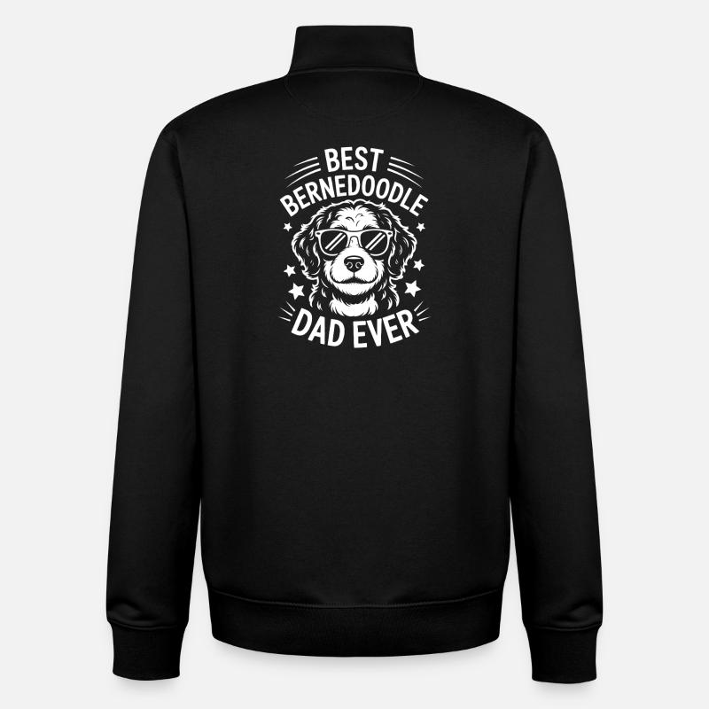 Bernedoodle Spruch Papa Witz Bernedoodle Geschenk - Unisex Organic Zip Sweatshirt von Stanley/Stella - Schwarz