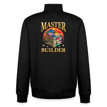Building Blocks Kids Brick Builder - Unisex Organic Zip Sweatshirt by Stanley/Stella - black - Back - AI Model Male 185 light (185cm)