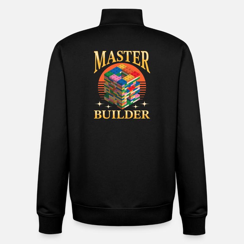 Blocs de construction Enfants Brick Builder - Sweat zippé unisexe en coton bio Stanley/Stella - noir