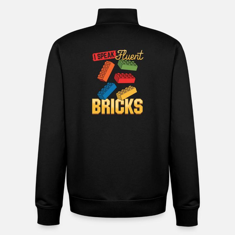 Blocs de construction Enfants Brick Builder - Sweat zippé unisexe en coton bio Stanley/Stella - noir