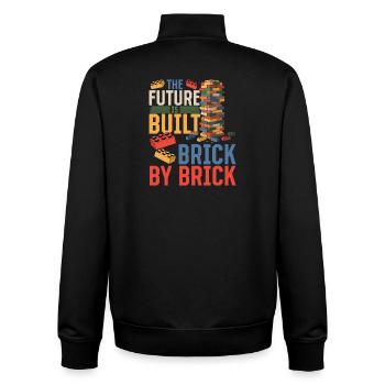 Building Blocks Kids Brick Builder - Unisex Organic Zip Sweatshirt by Stanley/Stella - black - Back - AI Model Male 185 light (185cm)