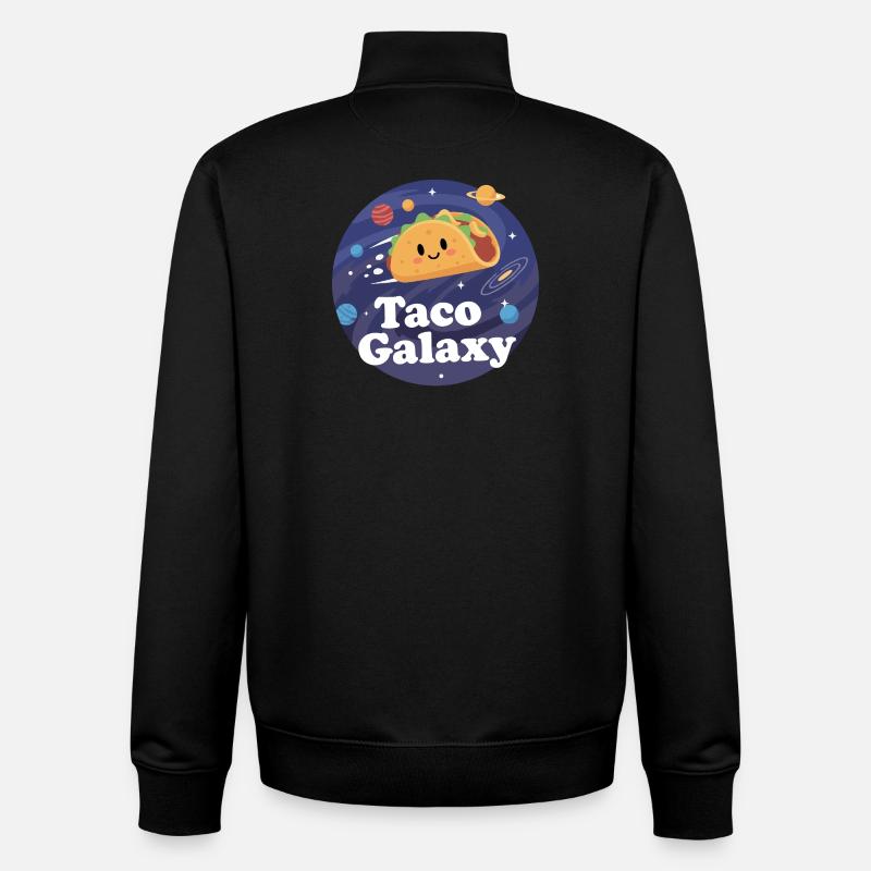 Taco Galaxy Outer Space Taco Illustration - Unisex Organic Zip Sweatshirt by Stanley/Stella - black