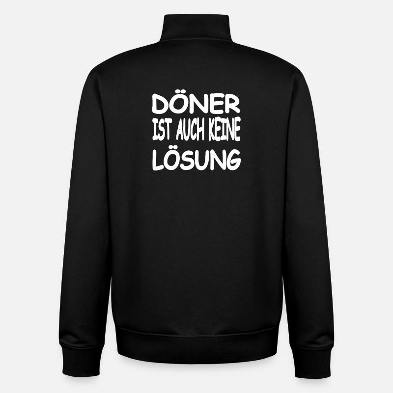 Kebab - Sweat zippé unisexe en coton bio Stanley/Stella - noir