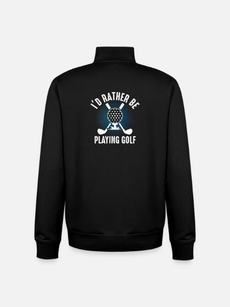 I'd rather play golf – Golfer Design - Unisex Organic Zip Sweatshirt by Stanley/Stella - black