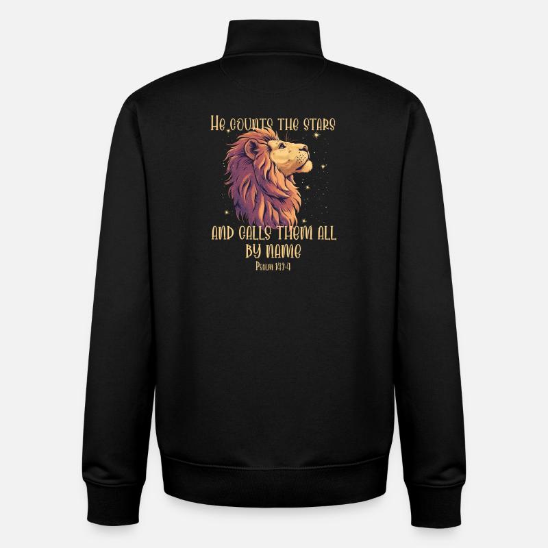 Löwe Bibelvers Christlich - Unisex Organic Zip Sweatshirt von Stanley/Stella - Schwarz