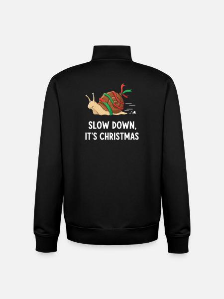 Slow Down Christmas Snail - Unisex Organic Zip Sweatshirt by Stanley/Stella - black