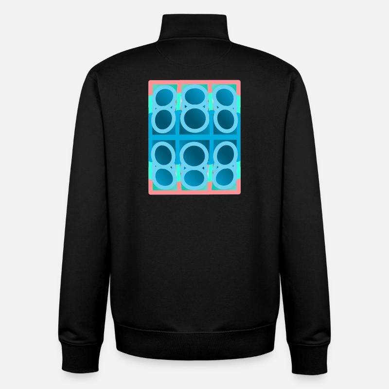 blue pattern, graphic art - Unisex Organic Zip Sweatshirt by Stanley/Stella - black