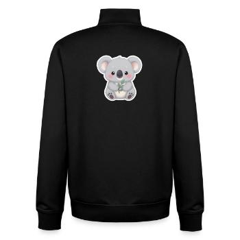 Koala Cutie avec étreinte de feuille - Sweat zippé unisexe en coton bio Stanley/Stella - noir - Dos - AI Model Male 185 light (185cm)