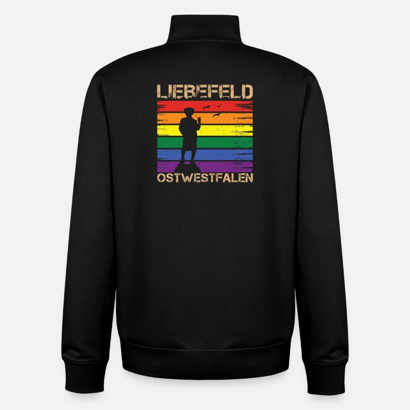 Liebefeld ❤ Leineweber PRIDE - Unisex Organic Zip Sweatshirt von Stanley/Stella - Schwarz