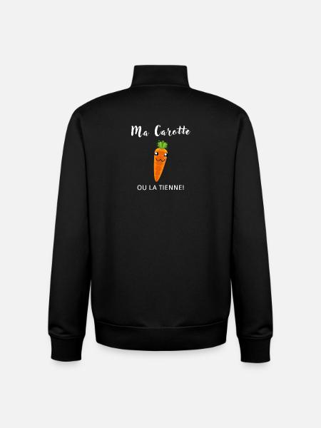 My smiling carrot or yours - Unisex Organic Zip Sweatshirt by Stanley/Stella - black