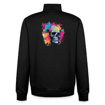 Crâne et graffiti | Design de street art coloré - Sweat zippé unisexe en coton bio Stanley/Stella - noir - Dos - AI Model Male 185 light (185cm)