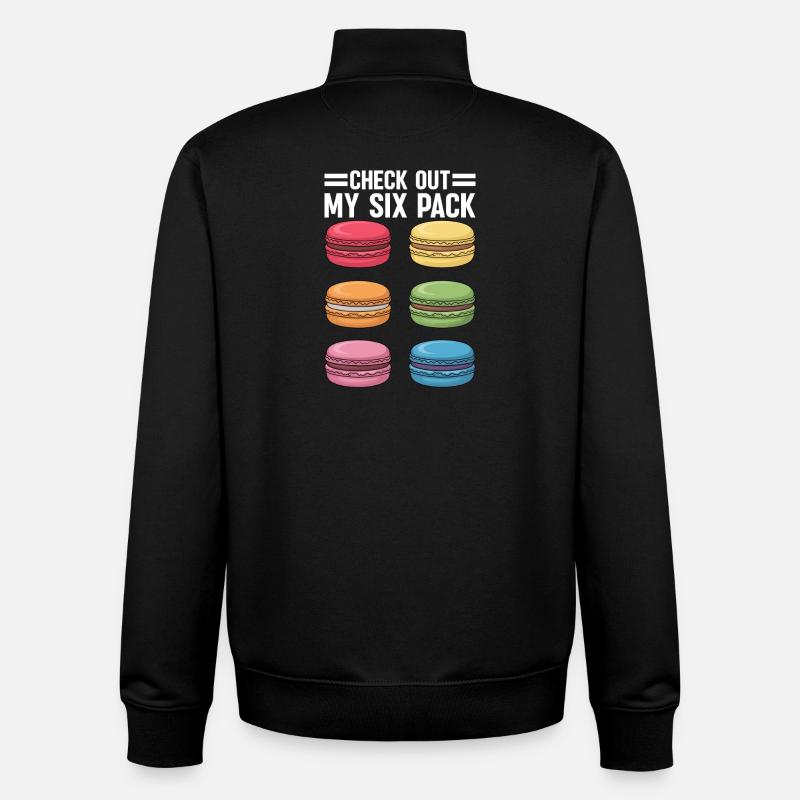 Macaron Desserts Français - Sweat zippé unisexe en coton bio Stanley/Stella - noir