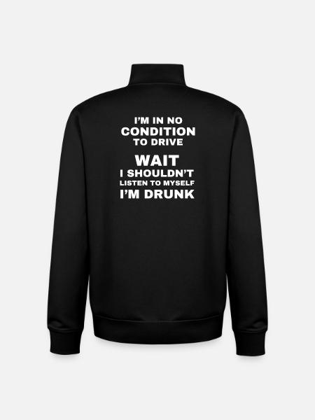 No Condition To Drive Drunk - Unisex Organic Zip Sweatshirt by Stanley/Stella - black