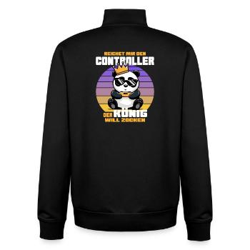 Reichet mir den controller - gaming - Unisex Organic Zip Sweatshirt von Stanley/Stella - Schwarz - Hinten - AI Model Male 185 light (185cm)