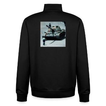 Portland Widerstandsfrosch - USA Tianmen Square - Unisex Organic Zip Sweatshirt von Stanley/Stella - Schwarz - Hinten - AI Model Male 185 light (185cm)