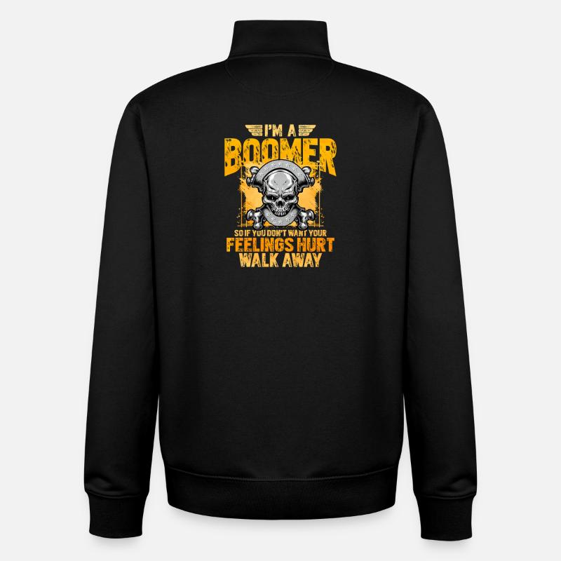 Je suis un Boomer Skull Saying - Sweat zippé unisexe en coton bio Stanley/Stella - noir