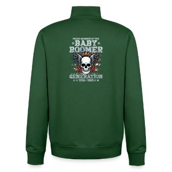 Baby Boomers Generation Skull mit Krone - Unisex Organic Zip Sweatshirt von Stanley/Stella - Flaschengrün - Hinten - AI Model Male 185 dark (185cm)
