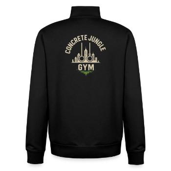 Gymnase de jungle en béton - Sweat zippé unisexe en coton bio Stanley/Stella - noir - Dos - AI Model Male 185 light (185cm)