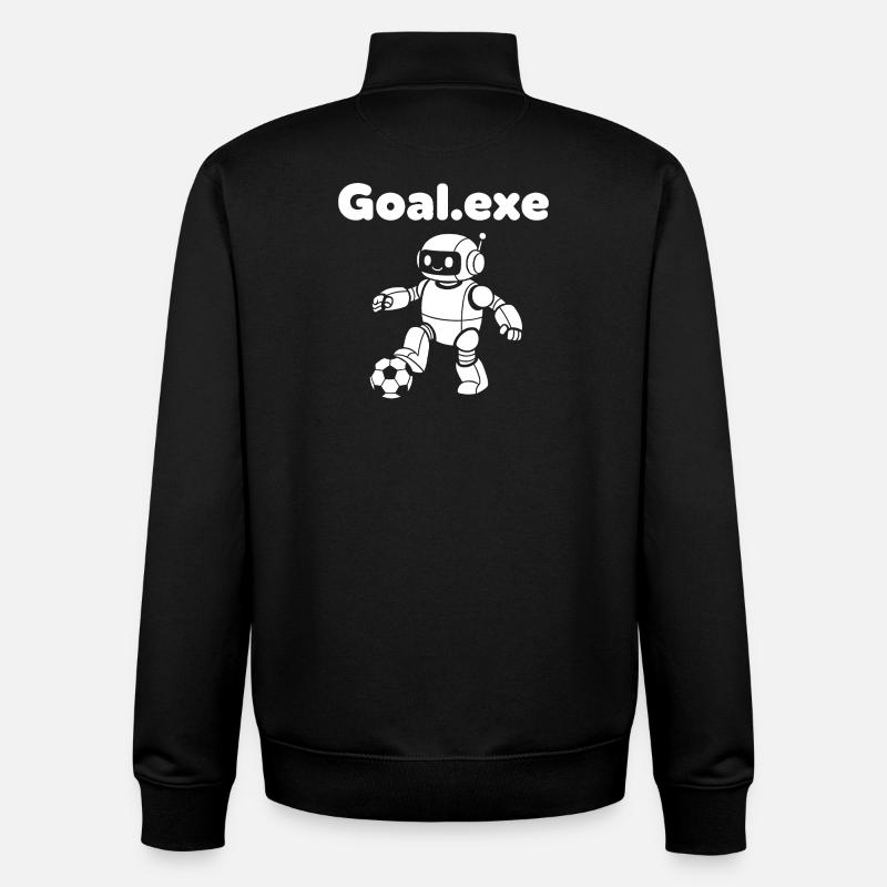 Robot de football robot - Sweat zippé unisexe en coton bio Stanley/Stella - noir