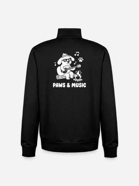 Paw music at the campfire - Unisex Organic Zip Sweatshirt by Stanley/Stella - black