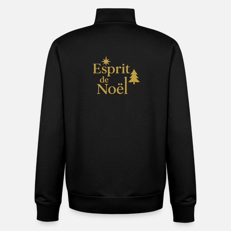 Logo Noël Chic – Design Festif - Sweat zippé unisexe en coton bio Stanley/Stella - noir