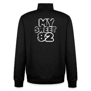 Birthday 82 - Unisex Organic Zip Sweatshirt by Stanley/Stella - black - Back - AI Model Male 185 light (185cm)
