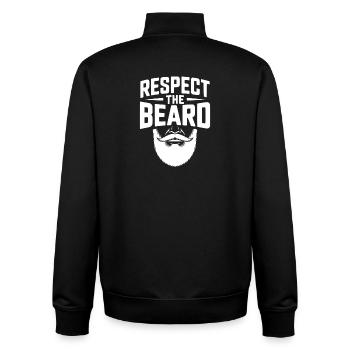 Respect the Beard - Unisex Organic Zip Sweatshirt by Stanley/Stella - black - Back - AI Model Male 185 light (185cm)