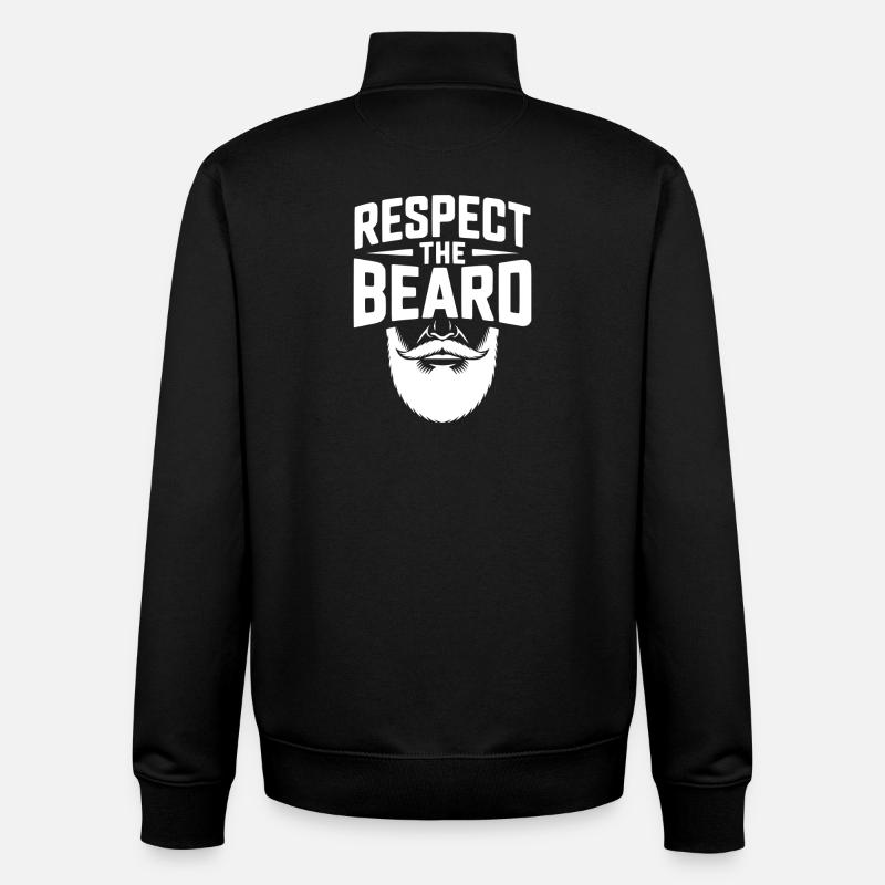 Respektiere den Bart - Unisex Organic Zip Sweatshirt von Stanley/Stella - Schwarz